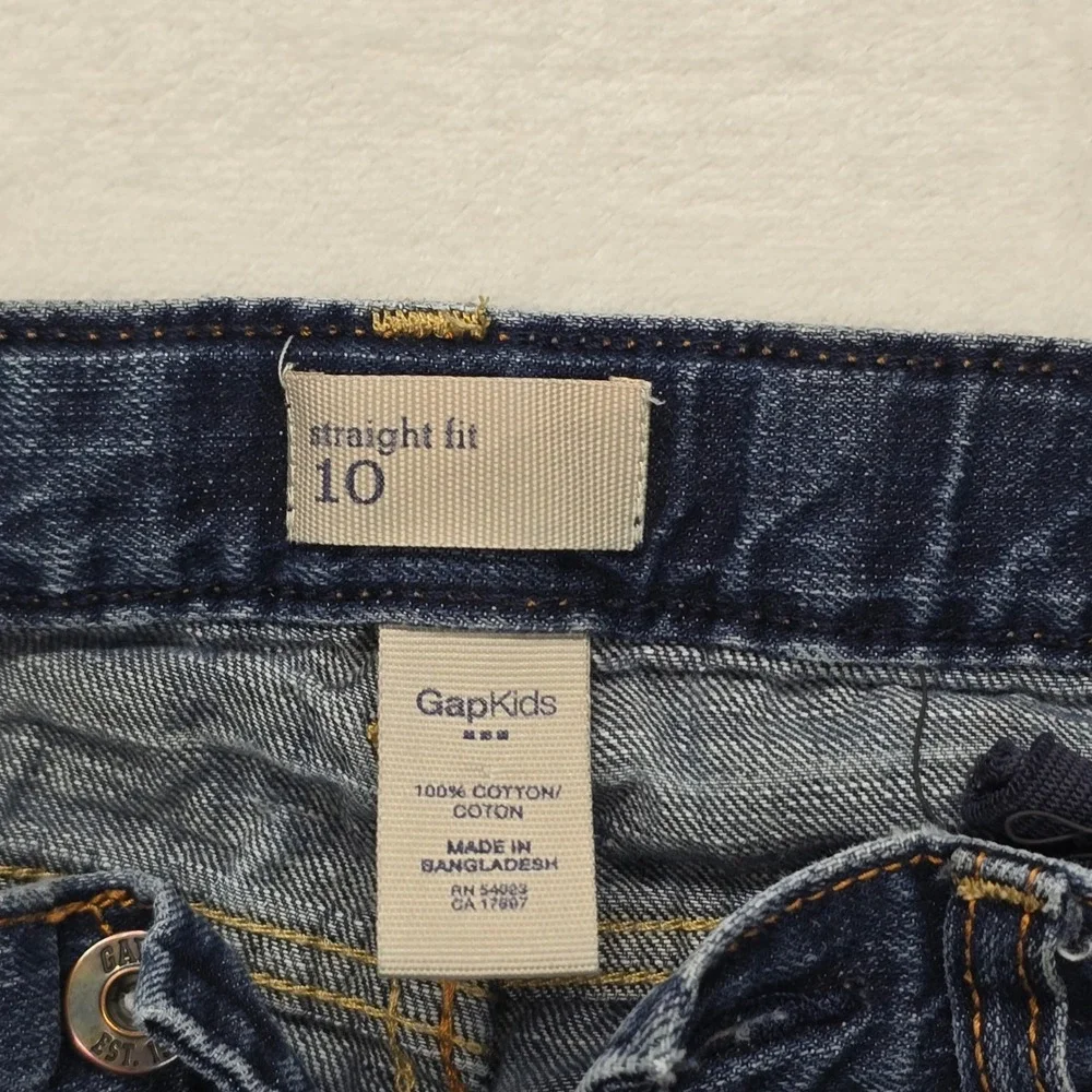 Gap Kids Straight Fit Jeans Dark Wash Denim Classic Youth Size 10‎
